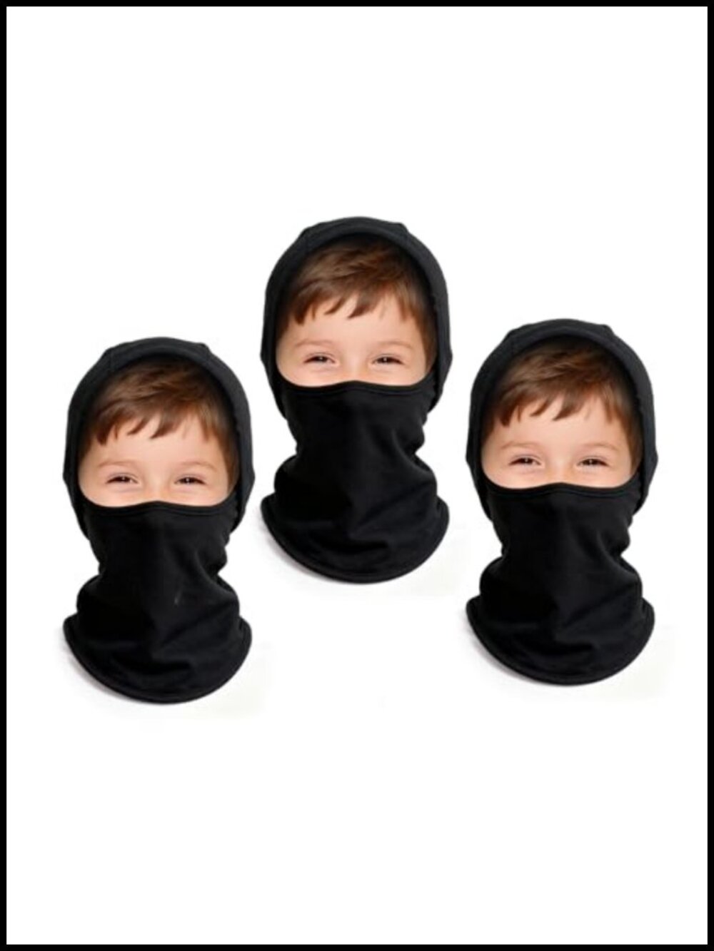 Unisex Kids Fleece Balaclava Ski Mask 3-in-1 Neck Gaiter Winter